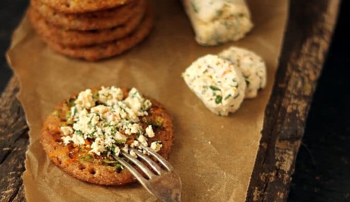 Savory Multi-Millet Pancakes With Garlic-Herb Cheese Spread