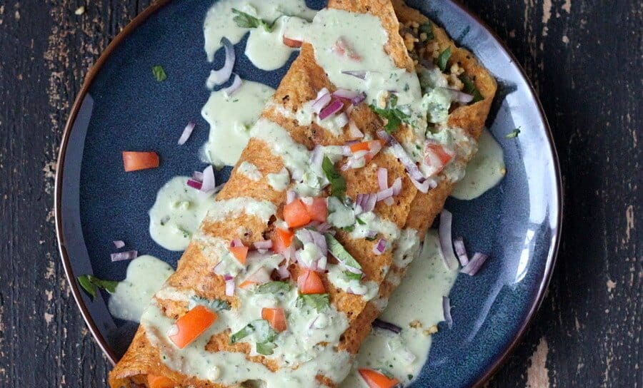 Sweet Potato Crepes Stuffed With Millet