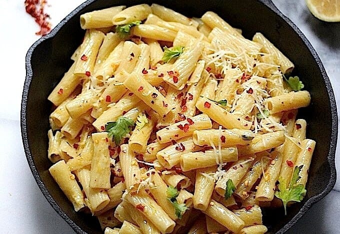 Roasted Garlic and Lemon Rigatoni With Brown Butter and Gruyere