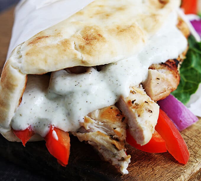 Easy Chicken Gyros & Tzatziki Sauce