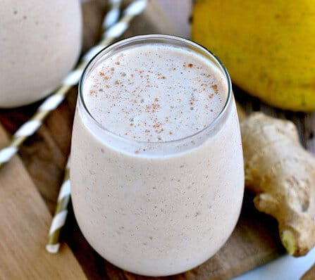 Pear Ginger Cinnamon Oat Smoothie