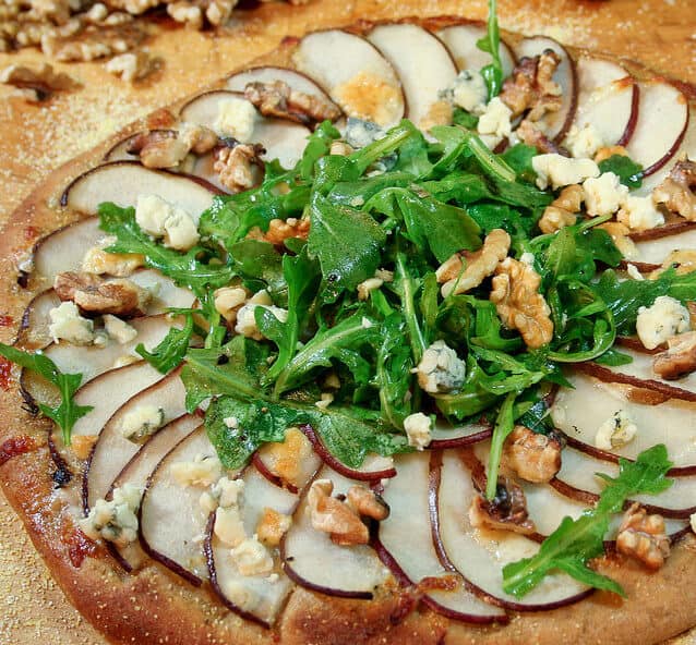 Red Pear, Blue Cheese and Walnut Pizza