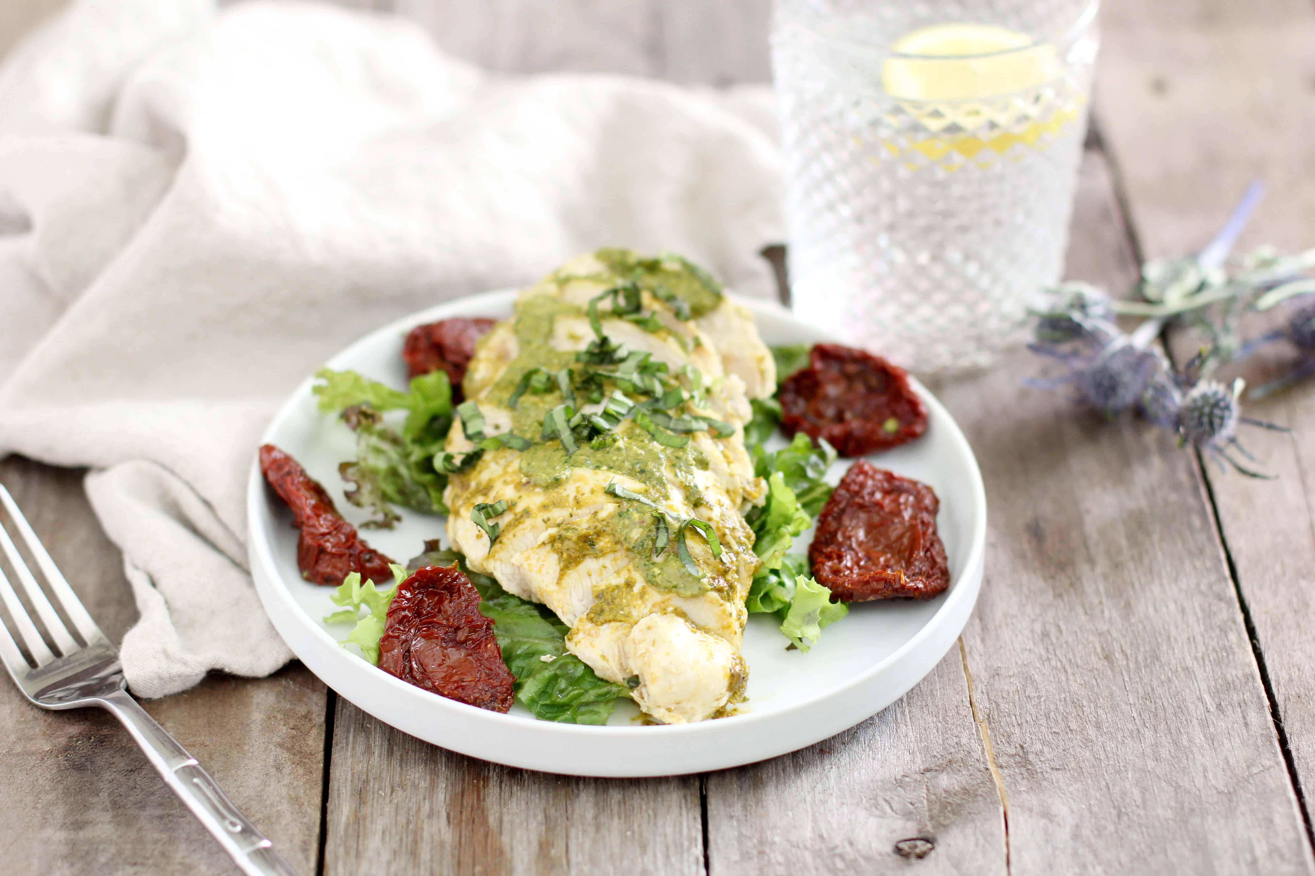 Pesto chicken recipe - Dr. Axe