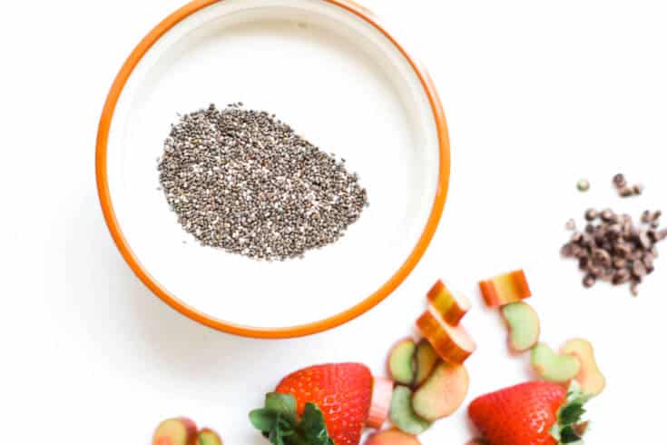 Strawberry rhubarb chia seed pudding ingredients - Dr. Axe