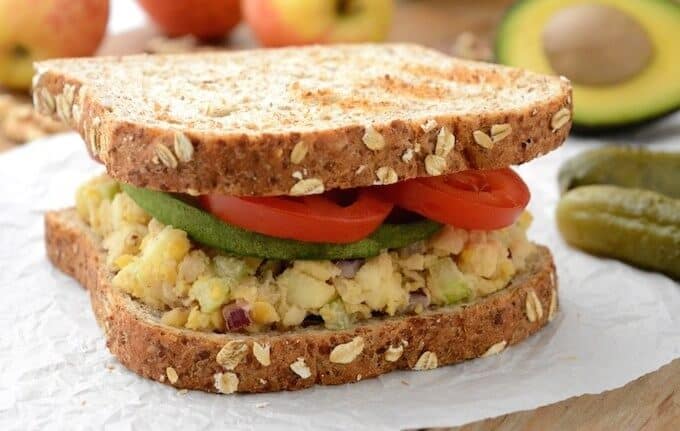 Apple-Walnut Chickpea Salad Sandwich