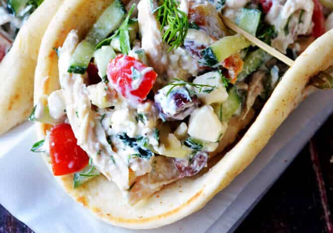Easy Greek Tzatziki Chicken Salad