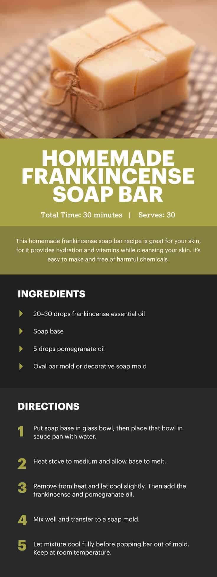 Homemade frankincense soap bar