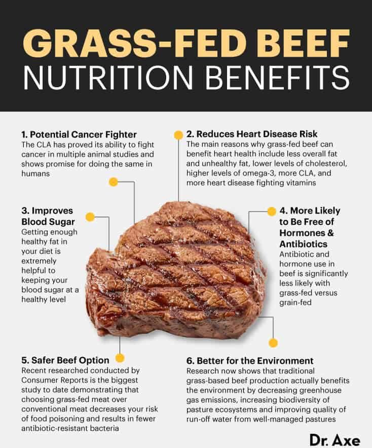 Grass-fed beef nutrition benefits - Dr. Axe