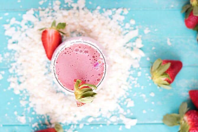 strawberry-coconut-protein-shake