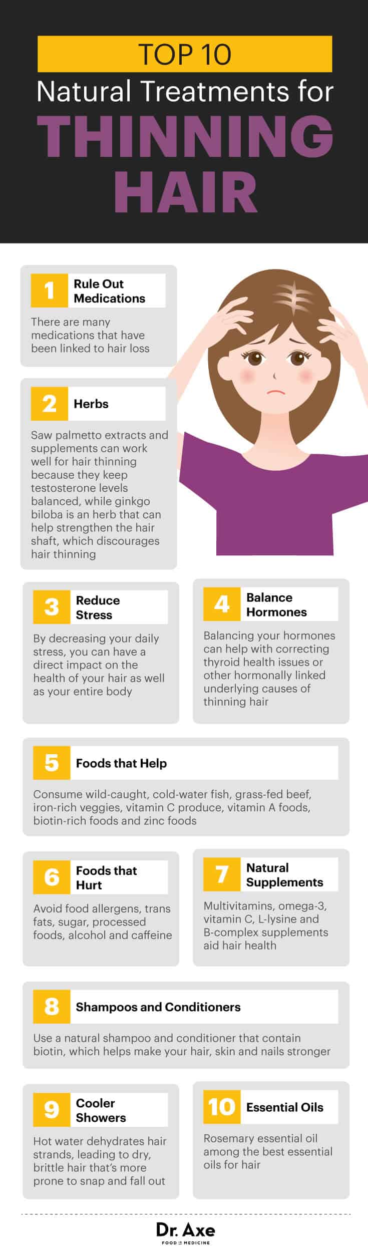 Top 10 Natural Treatments for Thinning Hair - Dr. Axe