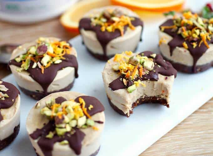 Vegan Chocolate Orange Mini Protein Cheesecakes