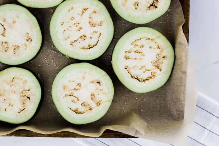 Sliced eggplant