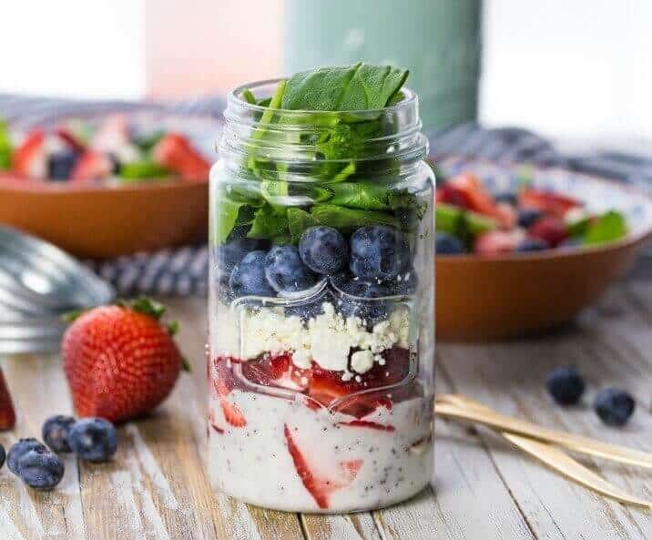 Red, White and Blue Mason Jar Salad