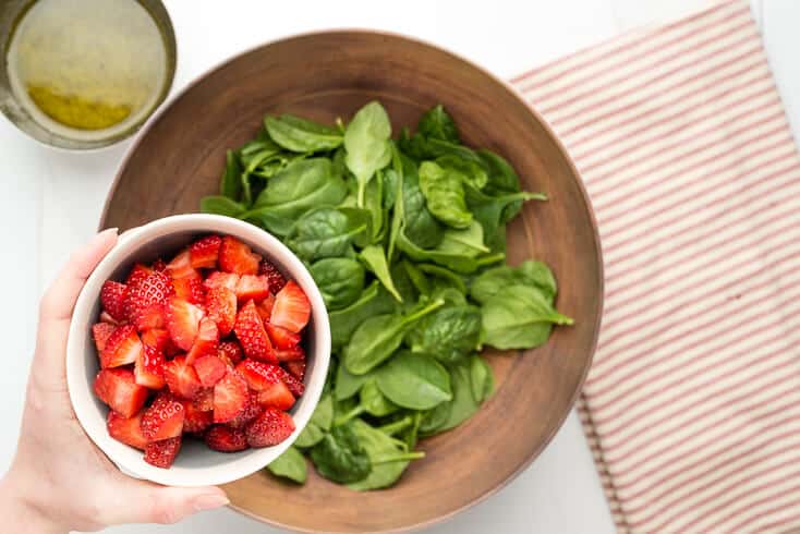 Strawberry spinach salad step 1 - Dr. Axe