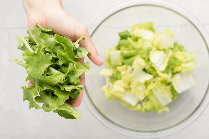 Kale caesar salad step 1 - Dr. Axe