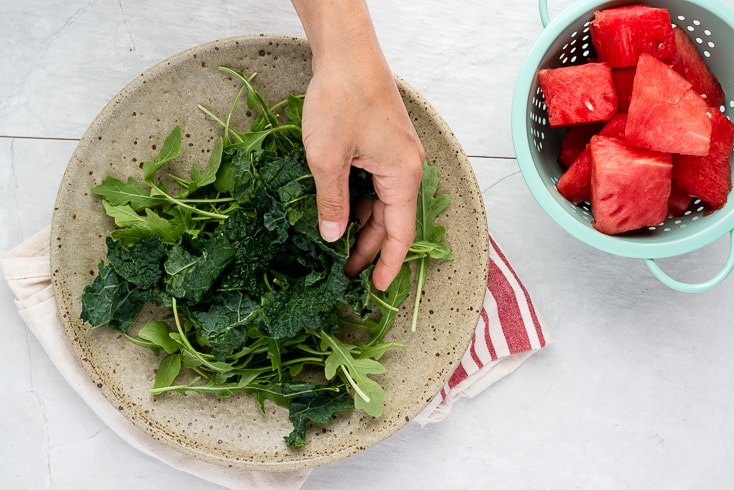Watermelon feta salad step 1 - Dr. Axe
