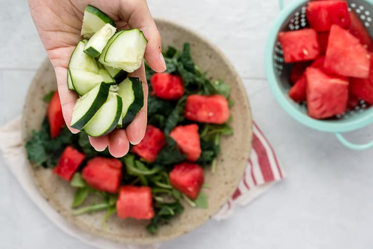 Watermelon feta salad step 2 - Dr. Axe