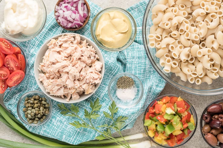 Tuna pasta salad ingredients - Dr. Axe