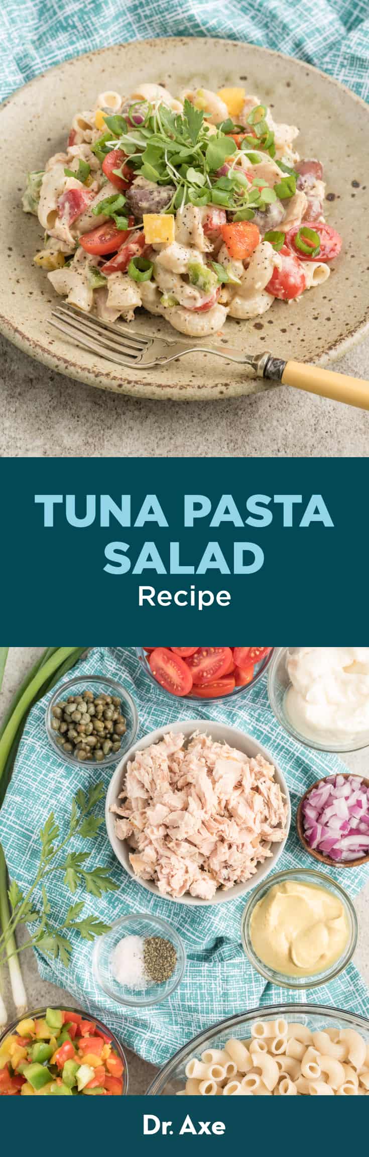 Tuna Pasta Salad with Kalamata Olives and Cherry Tomatoes Dr. Axe