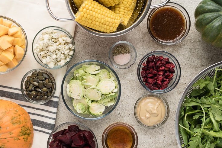 Harvest mason jar salad ingredients - Dr. Axe