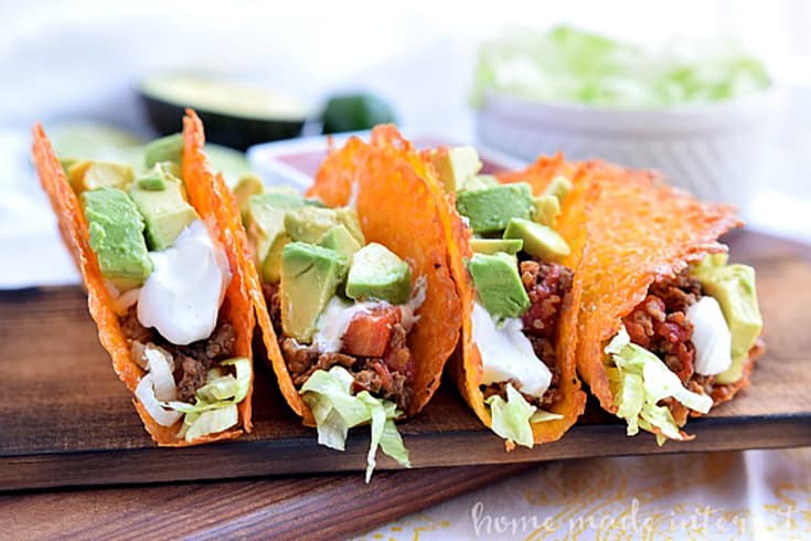 Low-carb cheese taco shells