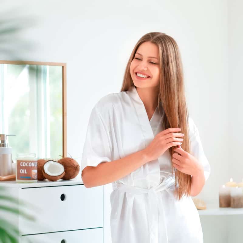 Coconut oil for hair - Dr. Axe