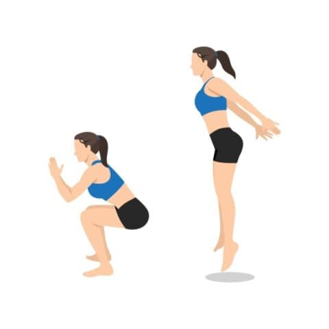 Jump squat glute exercise