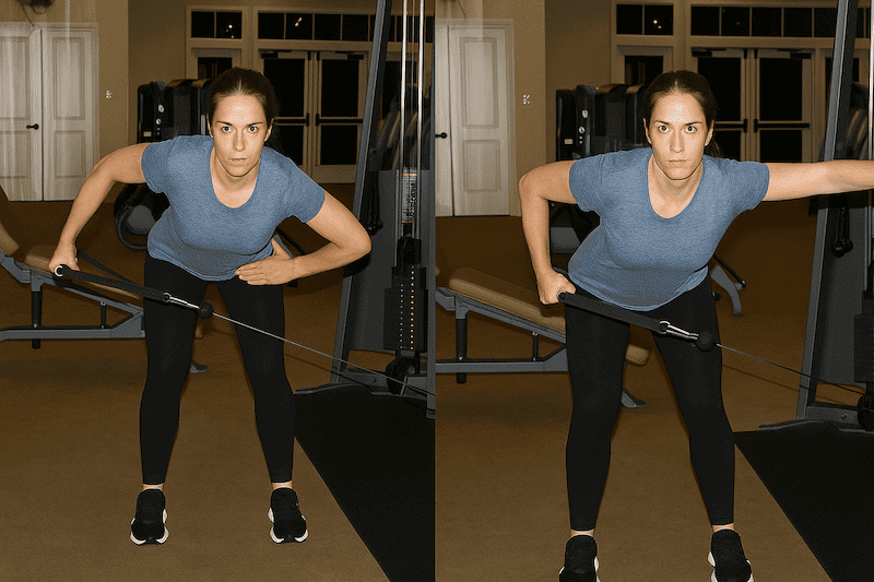 Bent-over side cable pull