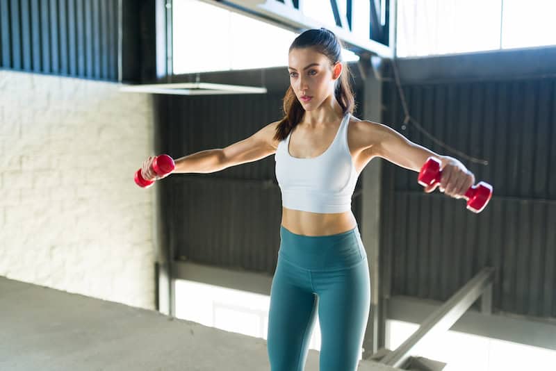 Dumbbell side lateral lift