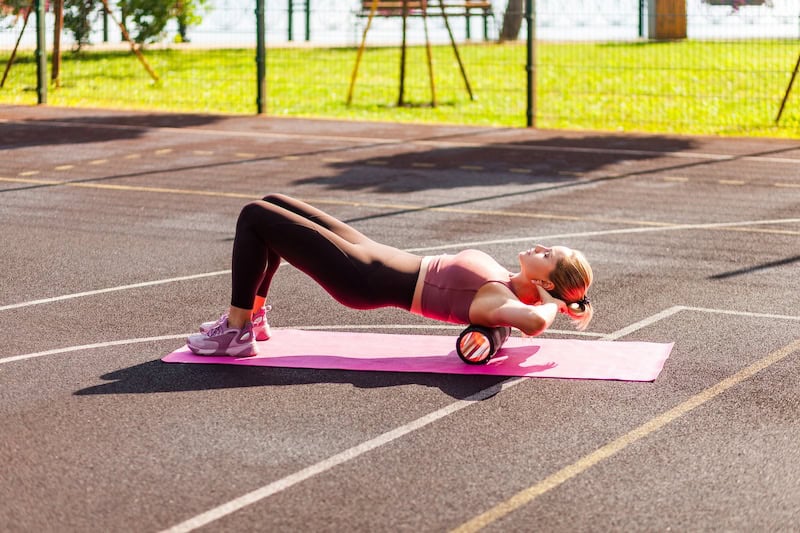Foam rolling upper back